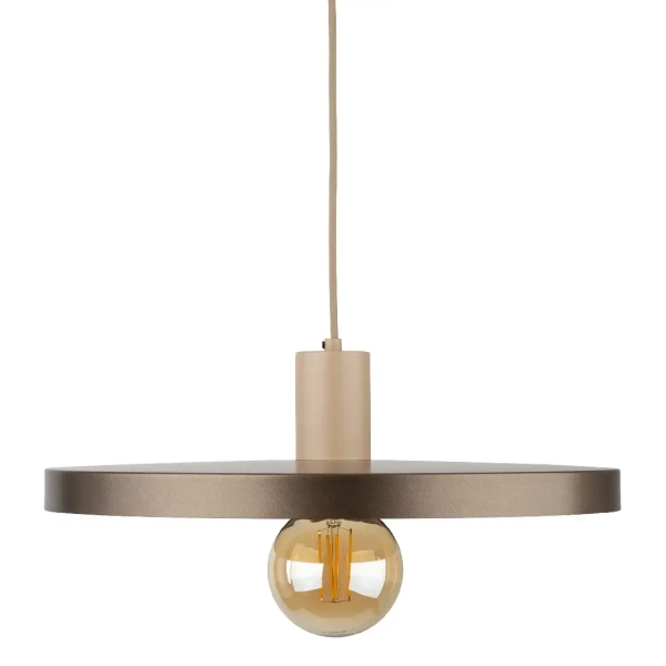 Nad stół wisząca lampa Sila 10758 metalowy abażur brązowy beżowy