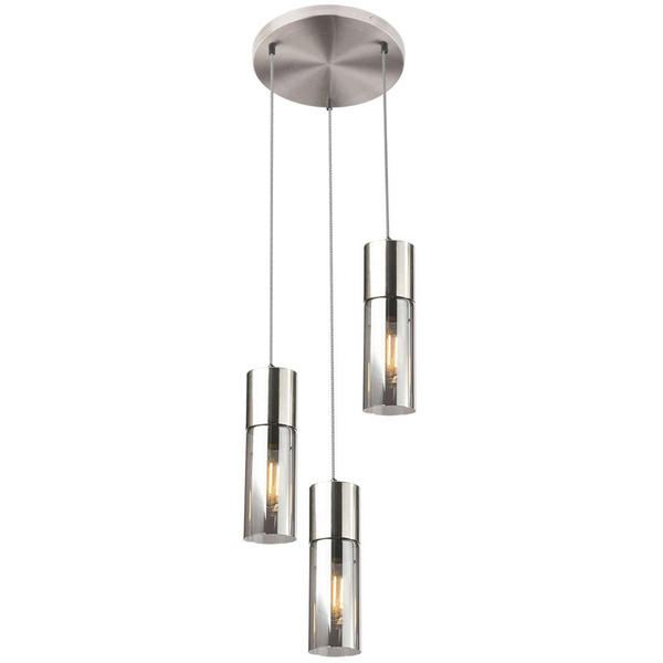 Loftowa LAMPA wisząca ANNIKA 21000-3HN Globo kaskada OPRAWA szklana ZWIS tuby nikiel matowy przydymione