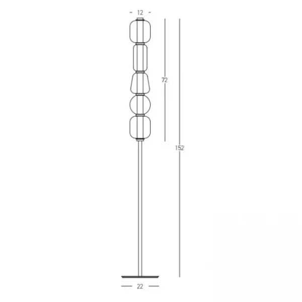 Stojąca lampa do salonu 23064 LED 17W 3000K przydymione kule czarny