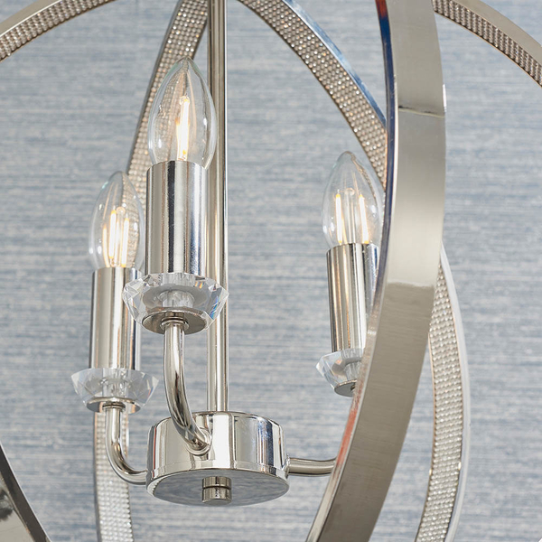 Świecznikowa lampa wisząca Ritz 81507 retro kula srebrny