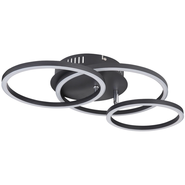 LAMPA sufitowa KENDY 67233-30S Globo metalowa OPRAWA geometryczna LED 30W 3000K pierścienie czarne rings