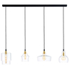 Wisząca LAMPA loftowa LONGIS 10876405 Kaspa skandynawska OPRAWA szklany ZWIS kaskada złota przezroczysta czarna