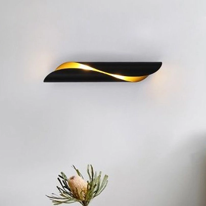 LAMPA ścienna AGI KGG2E14 Abigali metalowa OPRAWA kinkiet czarny złoty