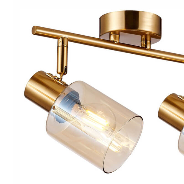 Podwójna lampa sufitowa Santia SPL-65342-2-BRO-AMB Italux  mosiądz bursztynowy