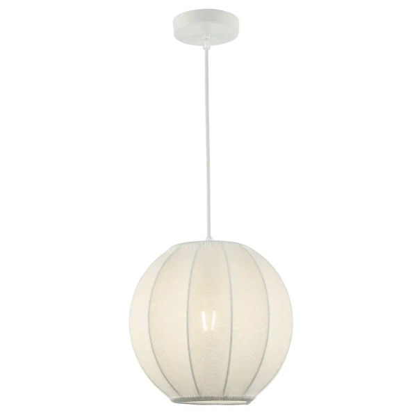 Skandynawska lampa wisząca Dana ML1805 kula tkanina biały