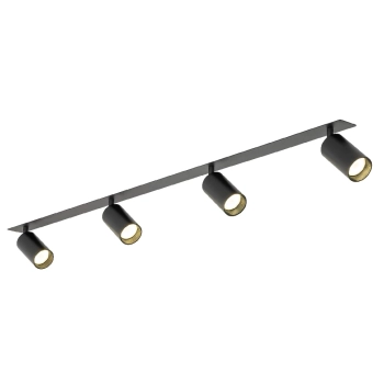 Podłużna regulowana sufitowa lampa Amis 10809 tubki czarny