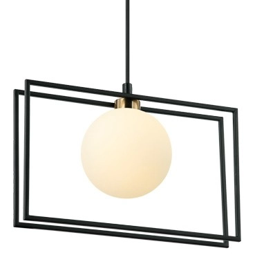 Wisząca LAMPA modernistyczna GROSETTA PND-53423-1-BK Italux prostokątny zwis do sypialni czarna