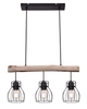Wisząca lampa Mina 15326-3N belka z druciakami czarna drewno