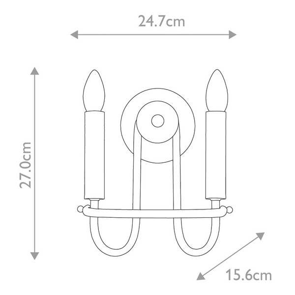 Ścienna lampa świecznikowa Capitol Hill KL-CAPITOL-HILL2-BN srebrny