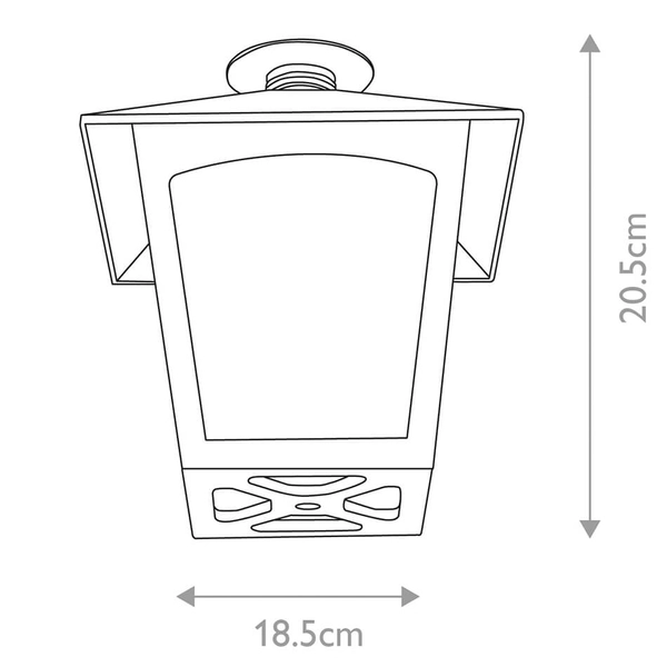 Sufitowa lampa zewnętrzna York BL6C-BLACK szklana metalowa czarna