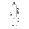 Szklana lampa sufitowa VAZENDO LE45118 LED 6W 3000K złota czarna
