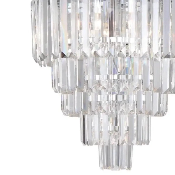 Chromowana lampa natynkowa Alexandria do pokoju kryształy