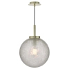 Kulista wisząca lampa Avari AVA0141 szklana kula mosiądz szary