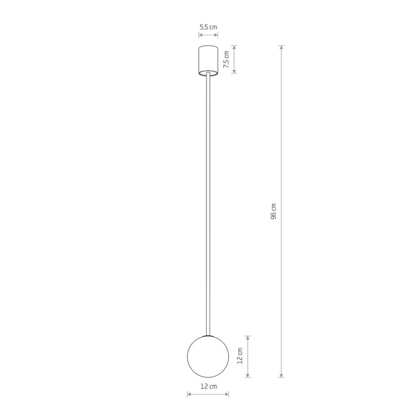 Stylowa lampa wisząca Kier 10307 kula biała czarna
