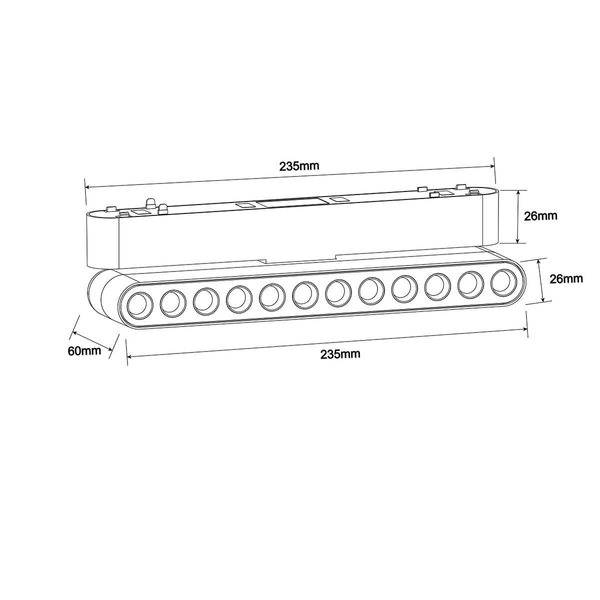 Sufitowa lampa magnetyczna Magnetic LP-616-MAG SLIM 12W 3WH 3000K biała