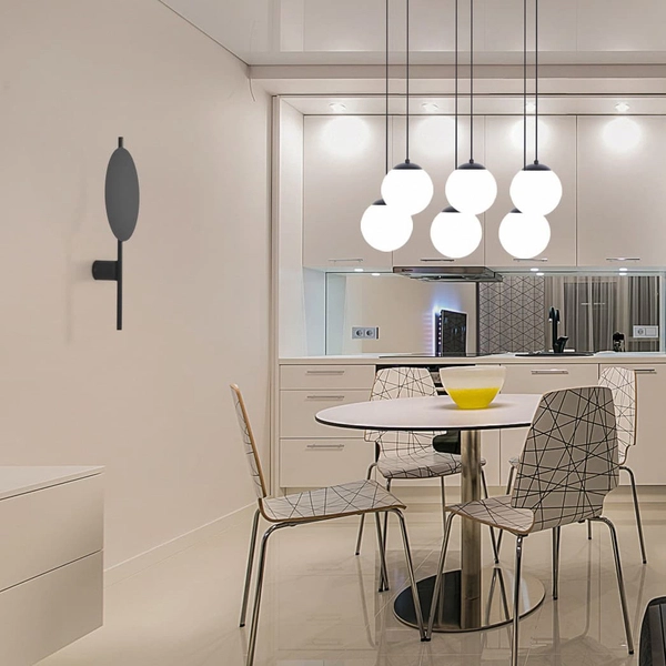 Designerska lampa naścienna Rega K-4637 Kaja czarny kinkiet nad lustro