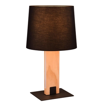 Tkaninowa lampka nocna Rahul 547610232 abażur czarny brązowy