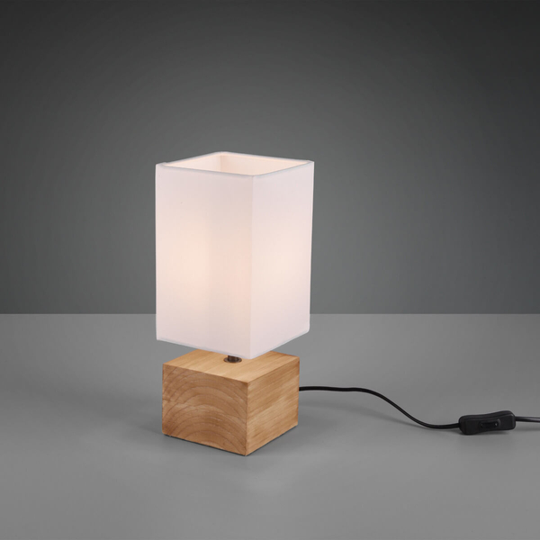 Nocna lampka Woody R50171030 RL Light kostka eko japandi drewniana biała