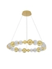 Okrągła lampa wisząca Ponce bąbelki LED 46W 3200K crystal złota