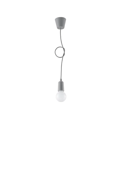 LAMPA wisząca SL.0575 industrialna OPRAWKA na żarówkę ZWIS przewód kabel szary