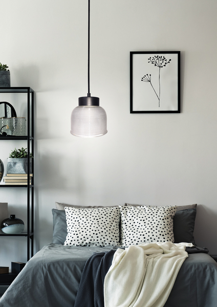 Lampa wisząca LIVERPOOL 50101285 szklana zwis czarny przezroczysty