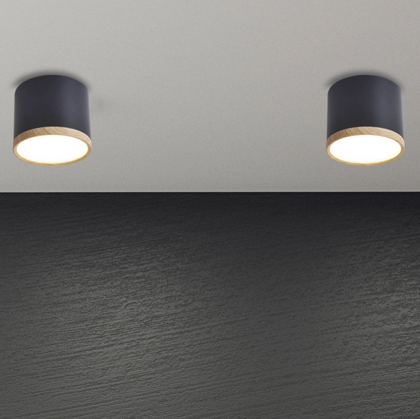 Lampa sufitowa 2275949 okrągła downlight LED 9W 4000K metalowy czarny