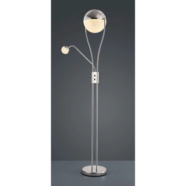 Okrągła lampa stojąca Chris 478310206 LED 22W+3,8W 3000K srebrna