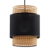 Okrągła lampa wisząca ażurowa Boho 6540 TK Lighting ratanowa czarna