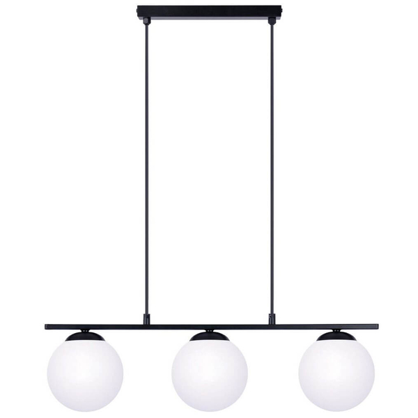 Wisząca lampa molekułowa GLOBE 1209 szklana czarna biała
