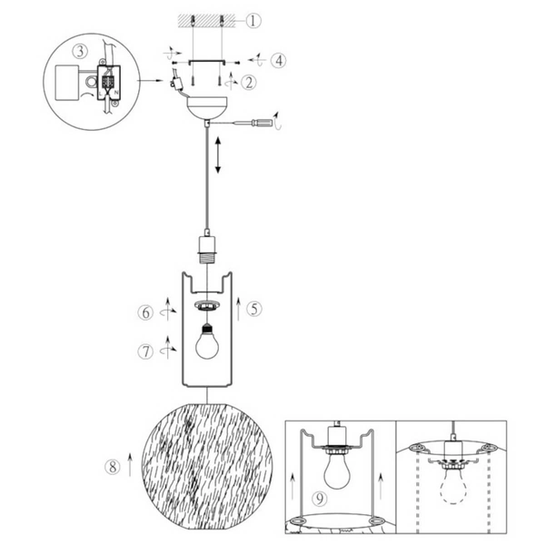 Pluszowa lampa wisząca Furry R31581001 kula biały