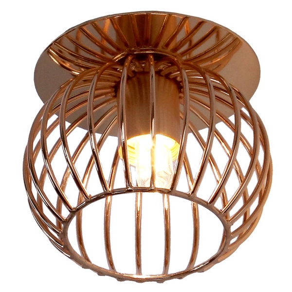 Podtynkowa lampa druciana Złoty koszyk industrialny wpust