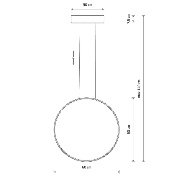 Lampa wisząca ring Circolo 10861 Nowodvorski LED 21W 4000K czarna biała