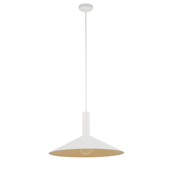 Wisząca lampa Capri 41014 Sigma do salonu plate biała złota