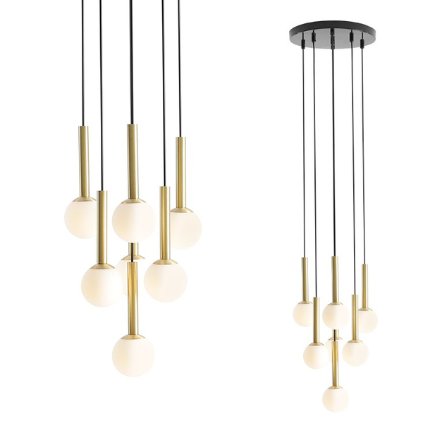 Lampa wisząca RIU 1103T1 Aldex kaskada szklane kule zwis loftowy biały
