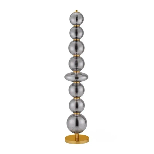Dotykowa lampa podłogowa BRIVANO LE45144 37W LED 3000K kule balls szary złoty