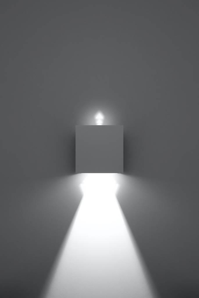 Kinkiet LAMPA przyścienna elewacyjna SL.0544 metalowa OPRAWA cube LED 6W 3000K kostka IP54 biała
