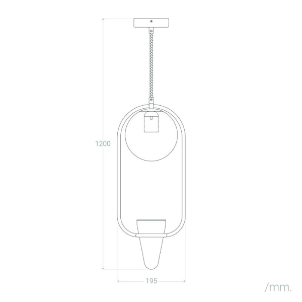 Jadalniana lampa wisząca Milano ABR-LWU-E27 doniczka kula złoty biały