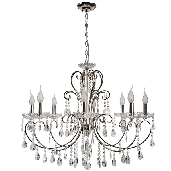 Wisząca lampa glamour AURORA 38-97579 pałacowy zwis z kryształkami chrom