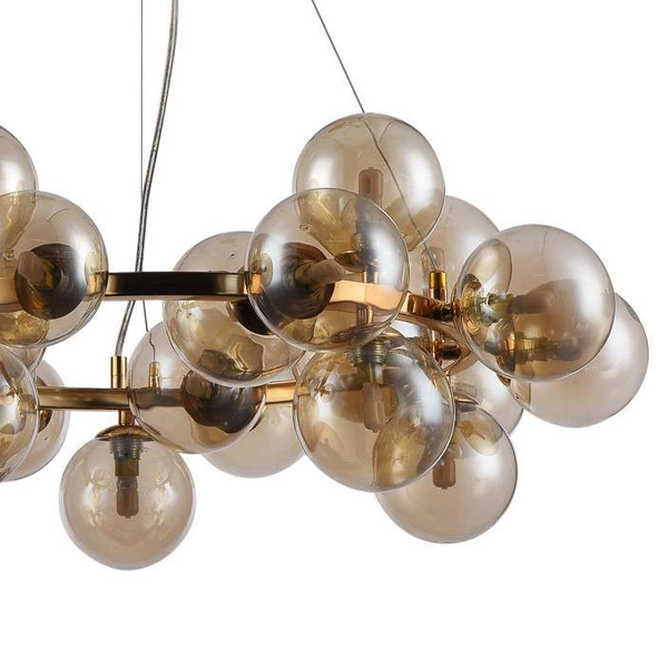 Lampa wisząca CABELLA PND-5252-25-GD-CGN Italux kule bubbles cumulus złote koniak