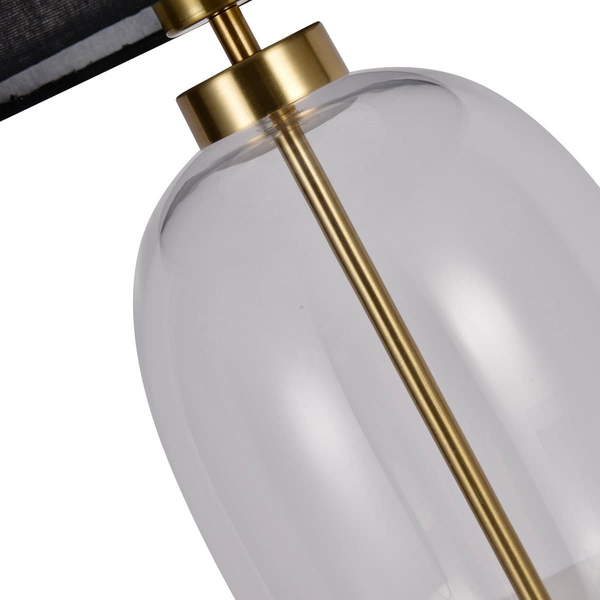 Abażurowa lampka stołowa Amur LP-919/1T transparent Light Prestige czarna