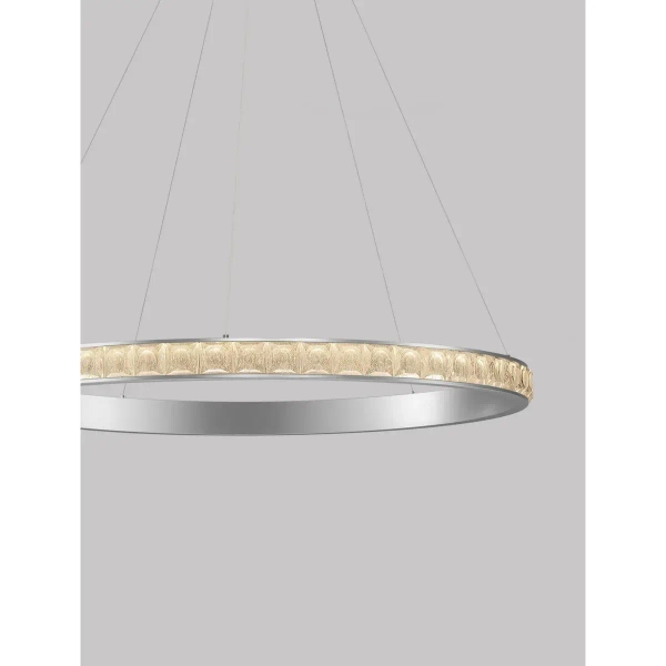 Pierścieniowa lampa wisząca MONTALO LE45404 LED 60W 3000K kryształy srebrne