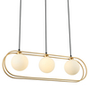Modernistyczna LAMPA wisząca GROSETTA PND-53423-3-GD Italux owalny zwis do sypialni złoty biały