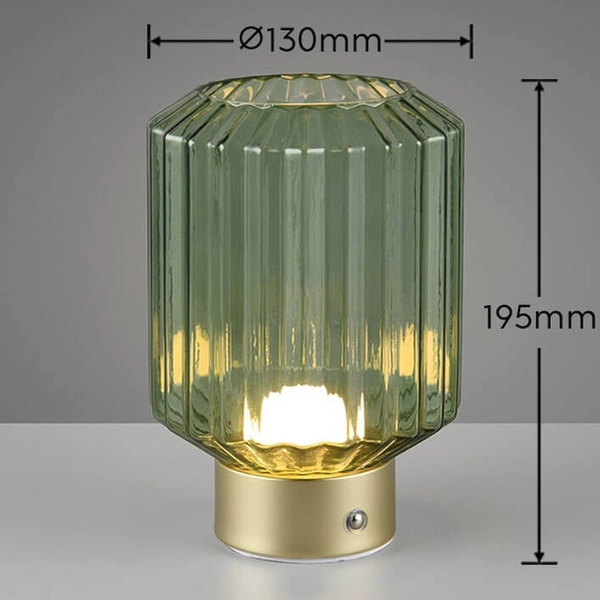 Szklana lampka nocna Lord R57761115 LED 2W 3000K złota zielona