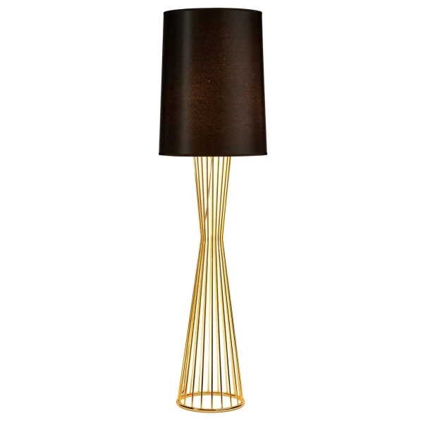 Lampa stojąca Filo MF1235 Step druciana z abażurem czarna złota