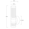 Ryflowana naścienna lampa Ambiente LP-1510/1W GR przezroczysty grafit
