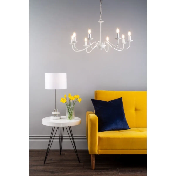 Wisząca lampa świecznikowa Irwin IRW0802 do jadalni biała