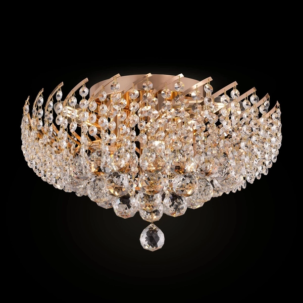 Sufitowa LAMPA glamour KAROLINA DIA120-06-G Maytoni kryształowa OPRAWA plafoniera okrągła pałacowa złota