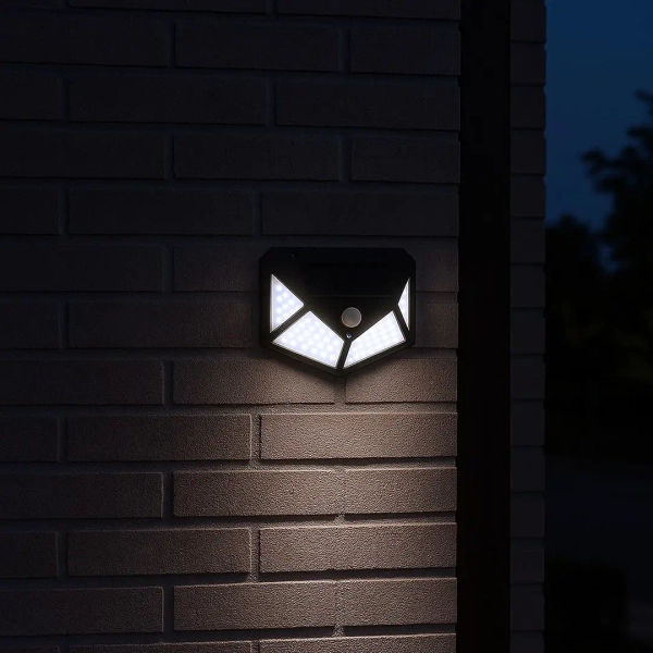 Zewnętrzna ścienna lampa solarna Batman EKO0617 LED 3W 4000K IP44 czarny