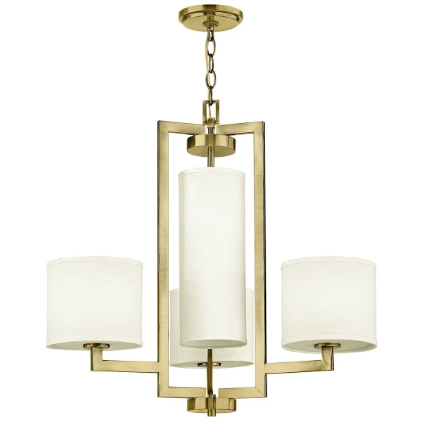 Żyrandol abażurowy nad stół Hampton HK-HAMPTON4-BB mosiądz