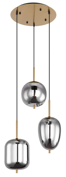 Lampa wisząca Blacky 15345-3MM kaskada mosiądz przydymiona